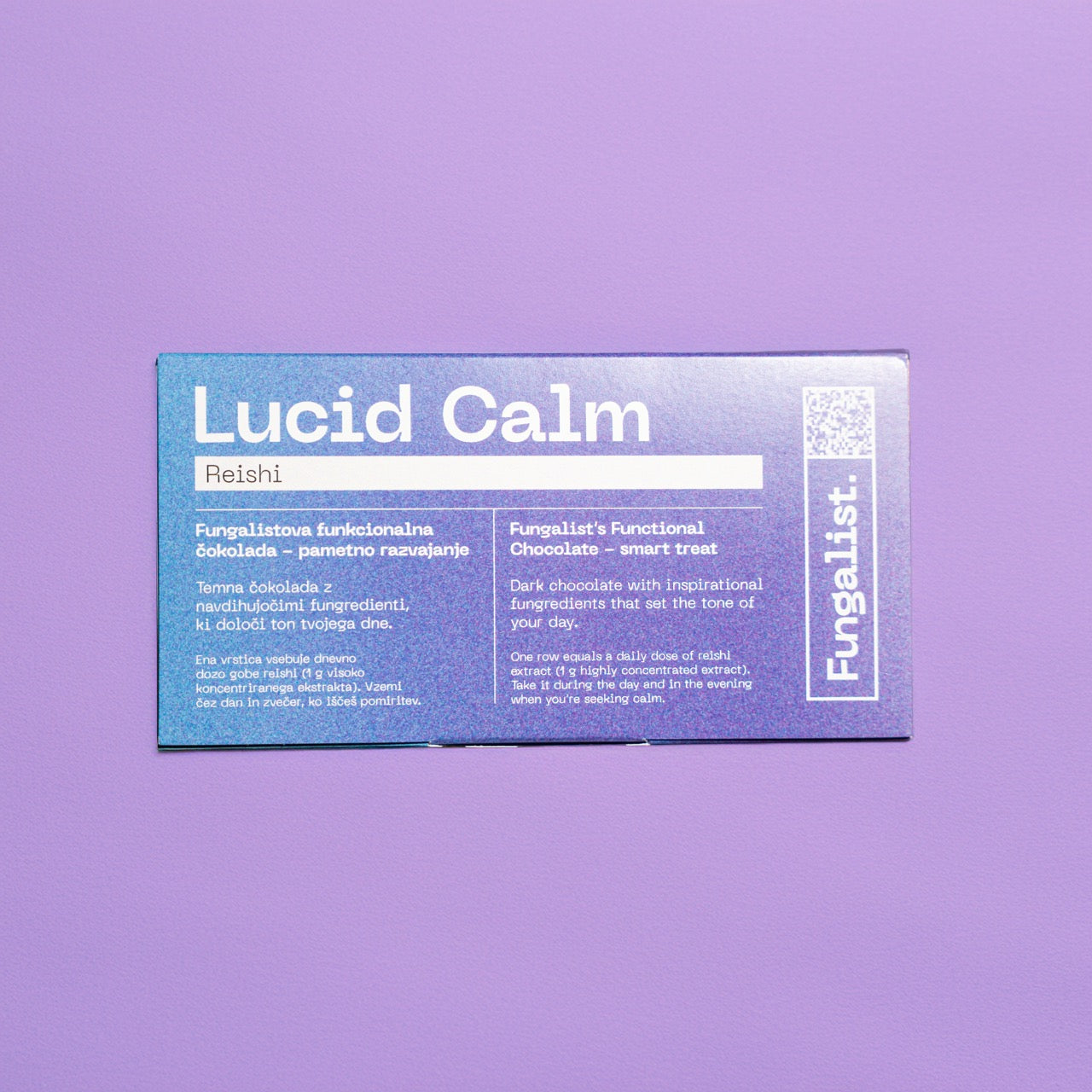 Lucidno umirjena, funkcionalna temna čokolada Reishi