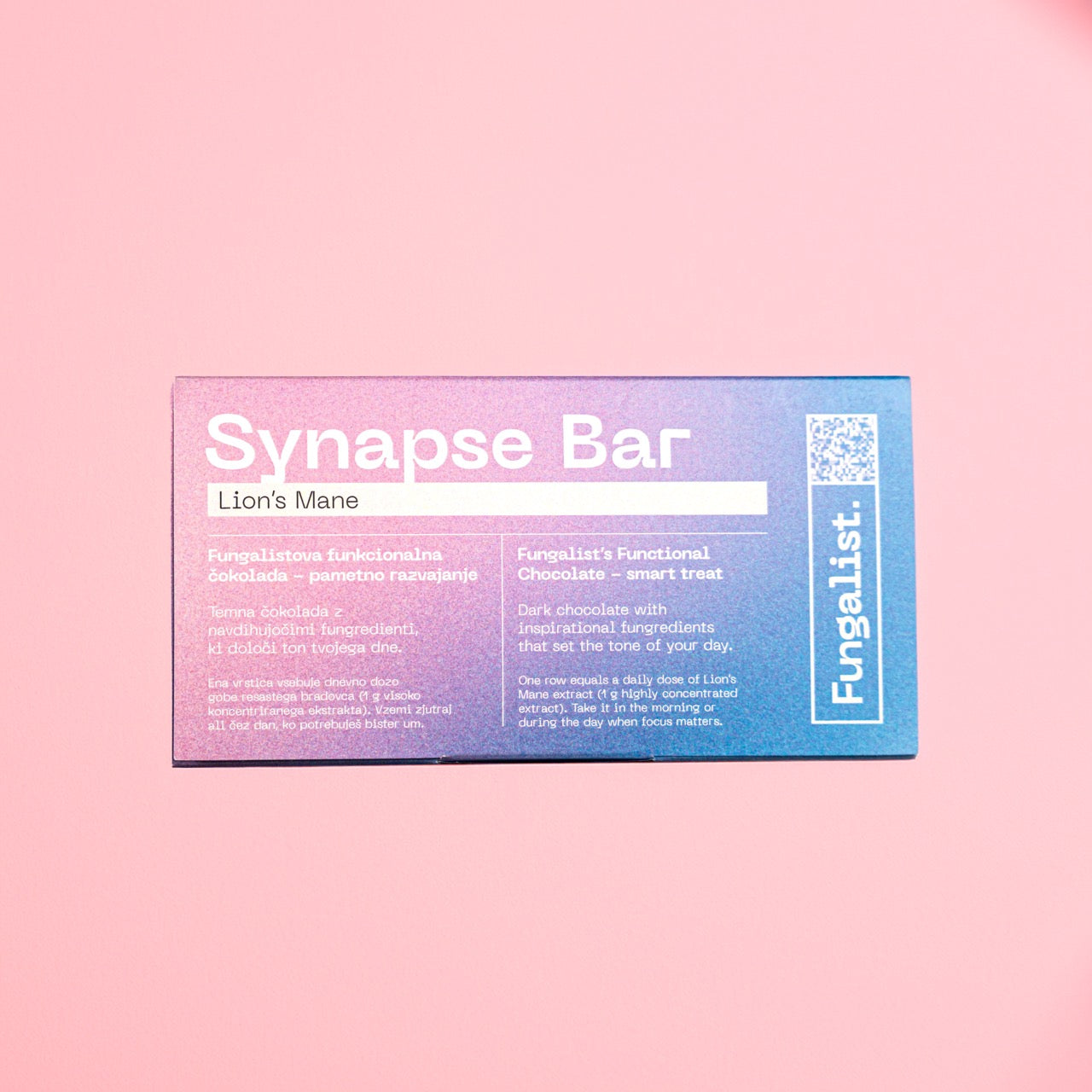 Synapse bar, funkcionalna temna čokolada - Resasti bradovec